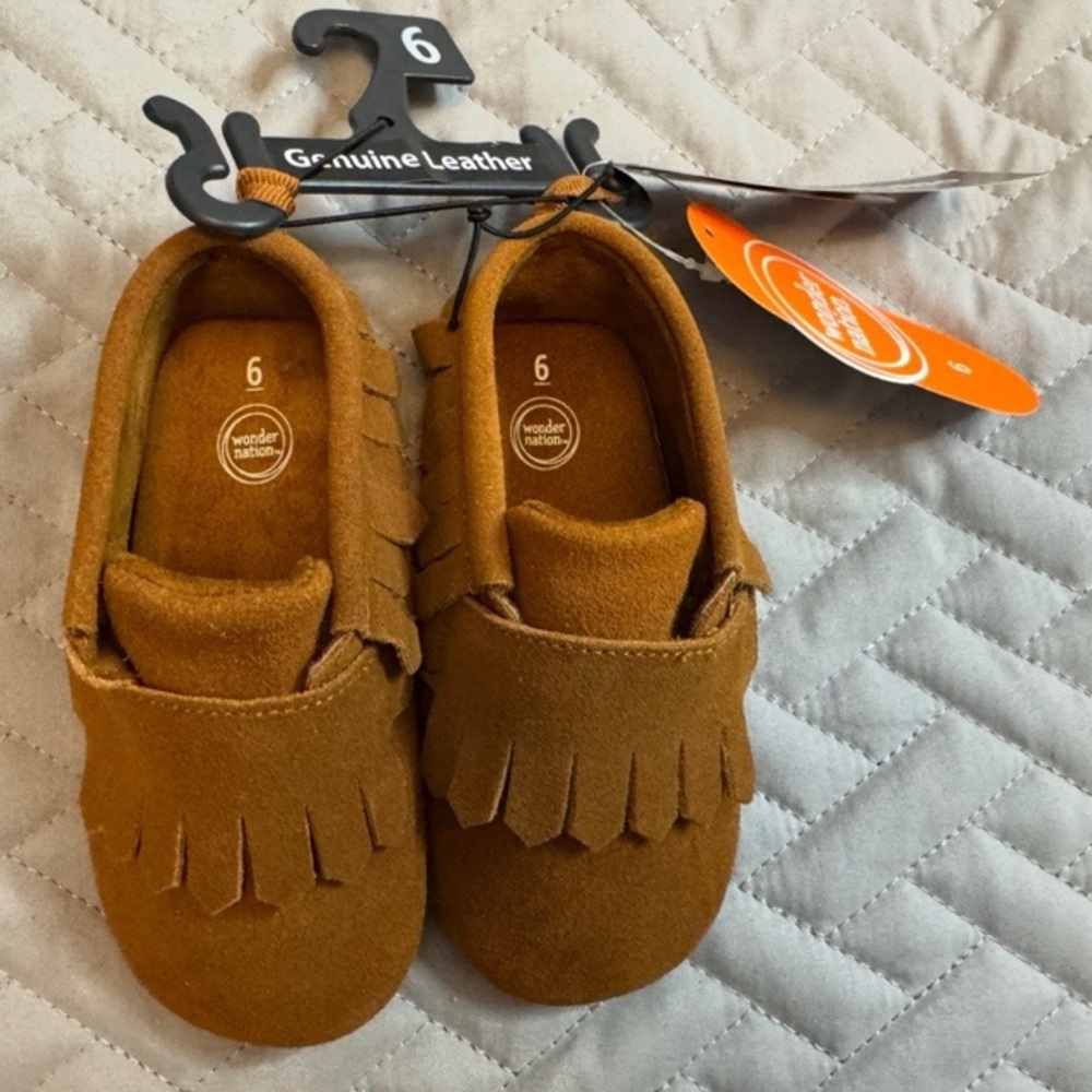 Wonder Nation Tan Kids Moccasins
